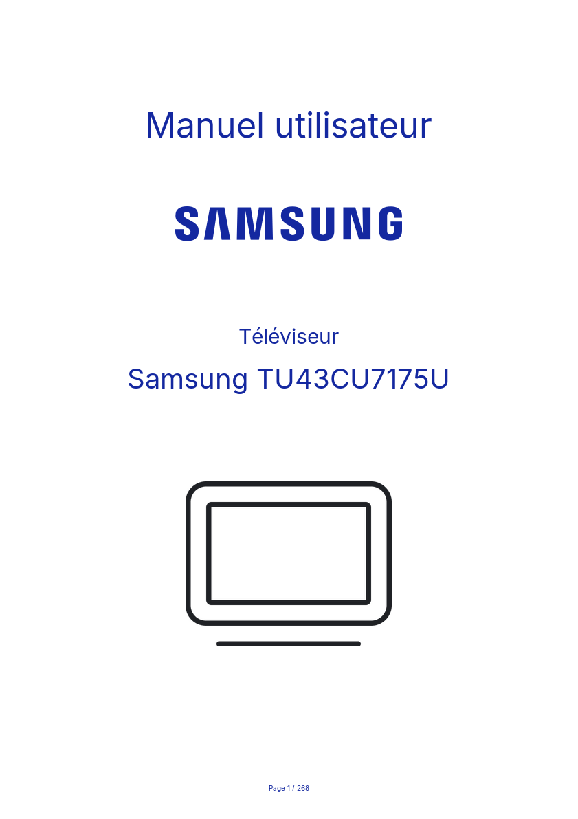 Image de la première page du manuel de l'appareil TU43CU7175U