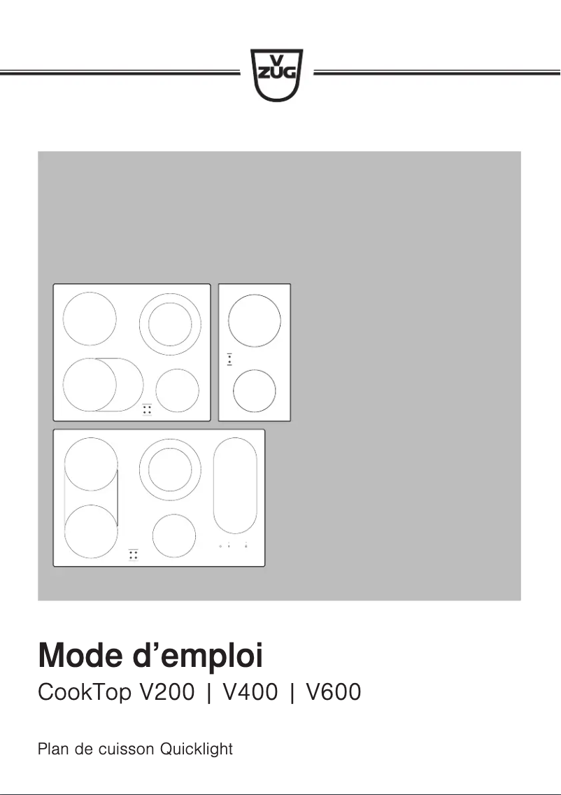 Page n°1 - Manuel utilisateur V-Zug CookTop V200