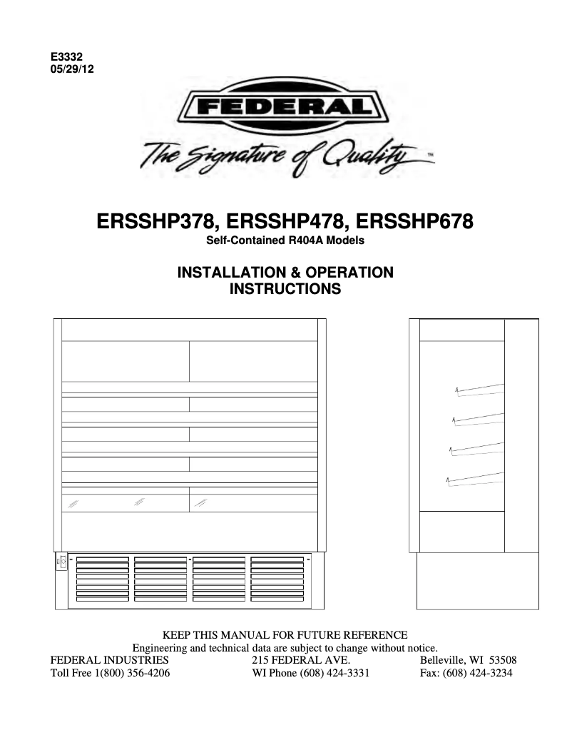 Image de la première page du manuel de l'appareil ERSSHP378SC-5