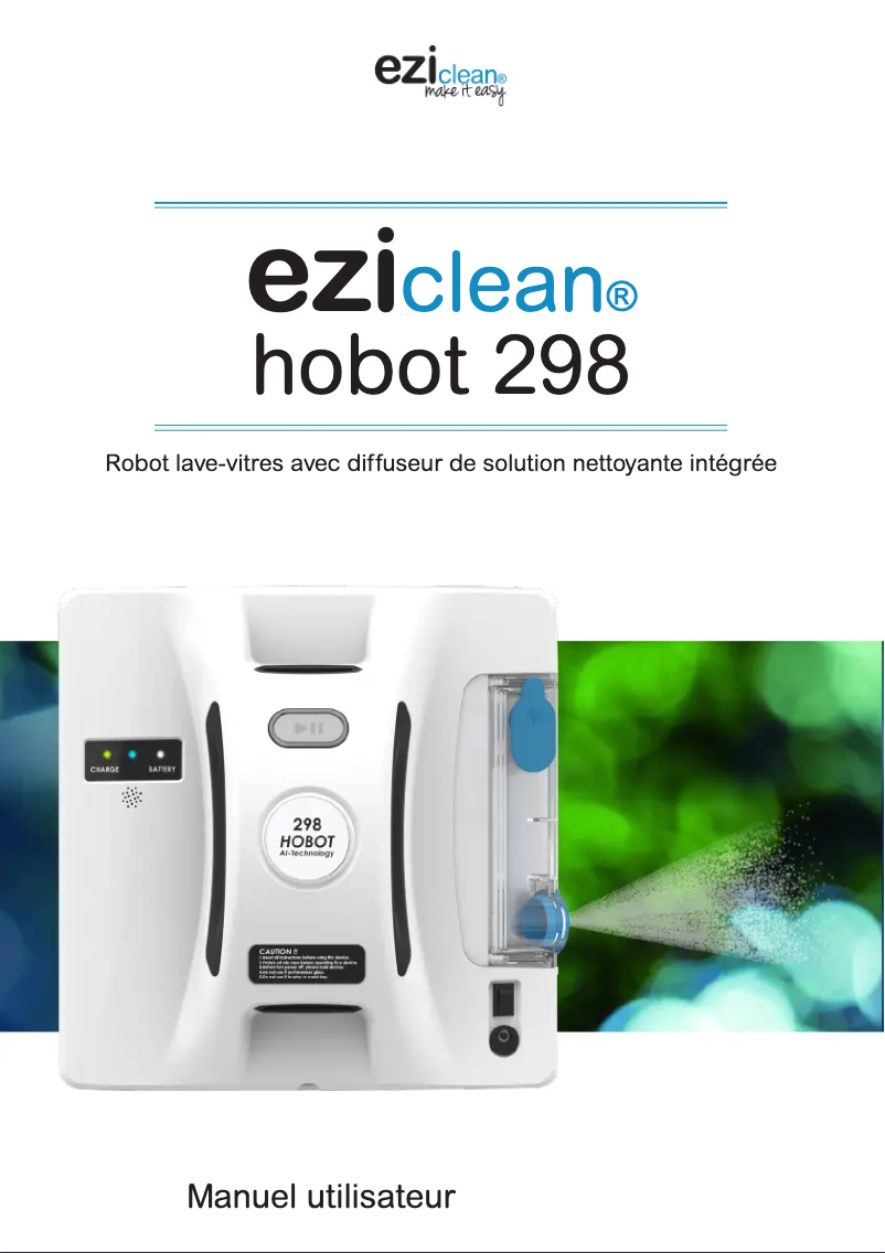 Page 1 de la notice Manuel utilisateur EZIclean Hobot 298