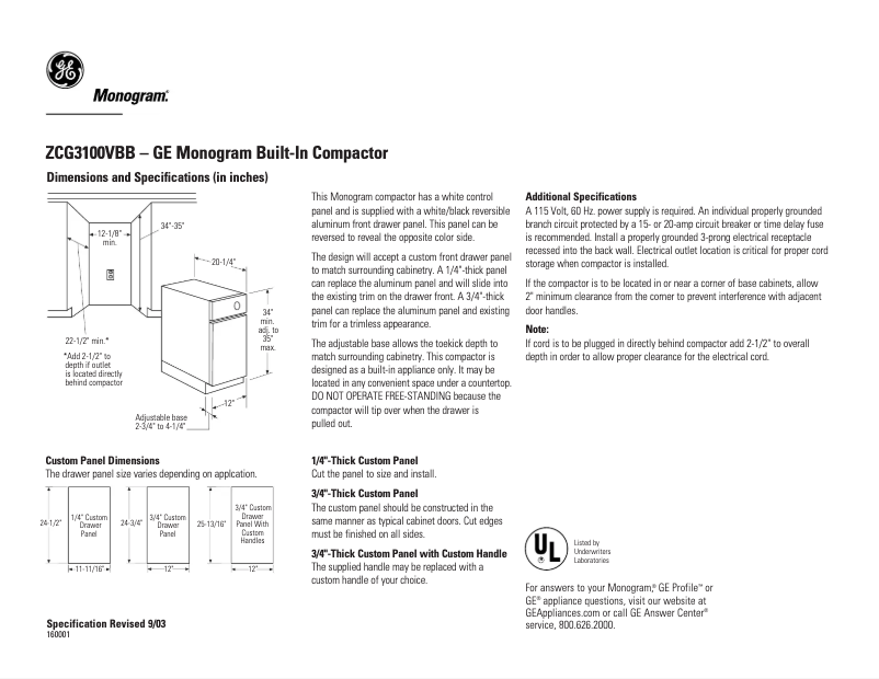 Imagen de la primera página del manual del dispositivo ZCG3100VBB