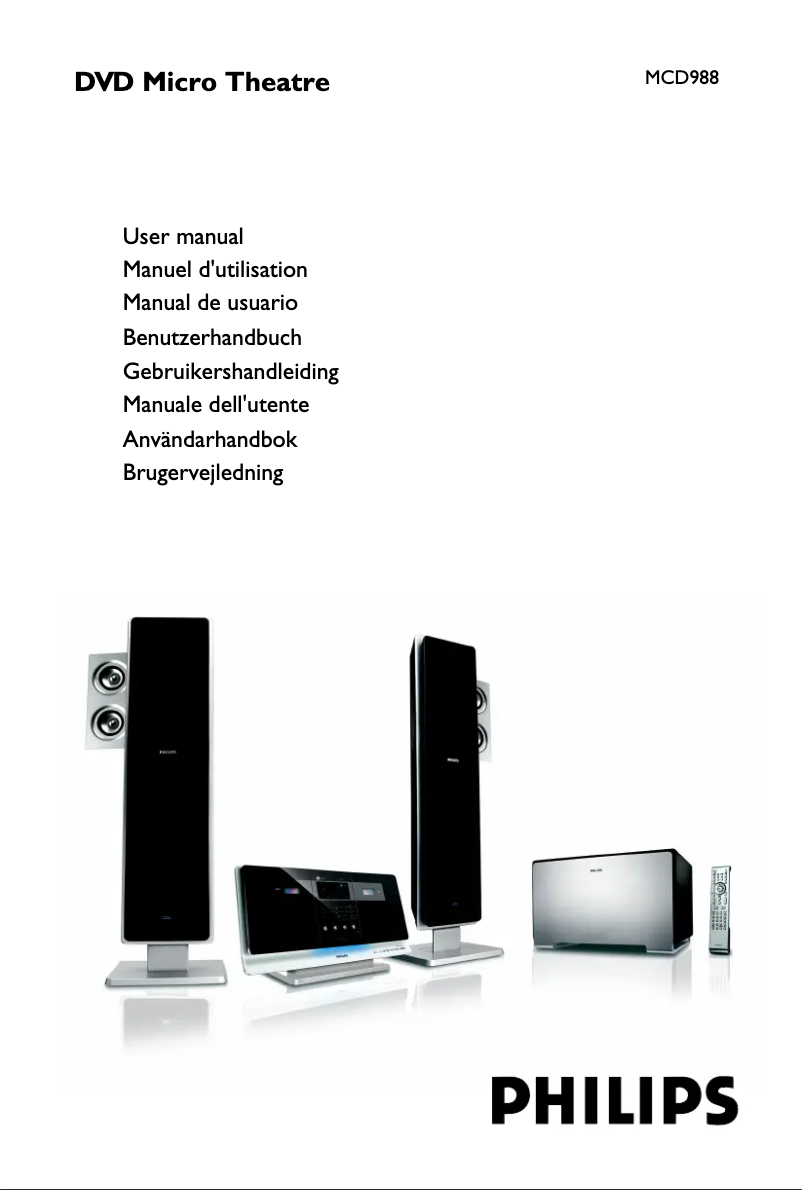 Page 1 de la notice Manuel utilisateur Philips MCD988