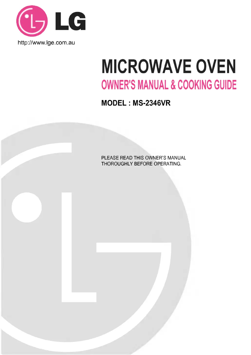 Page 1 de la notice Manuel utilisateur LG MS-2346VR