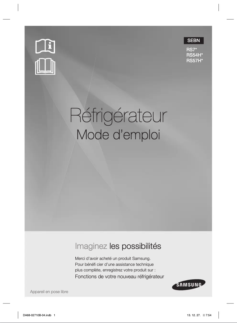 Page 1 de la notice Manuel utilisateur Samsung RS7677FHCSL