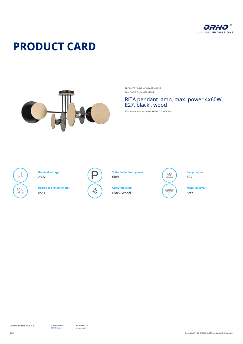 Image de la première page du manuel de l'appareil AD-LD-6320BE27