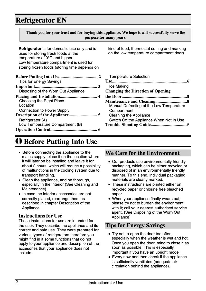 Page n°1 - Manuel utilisateur Gorenje RB3141W