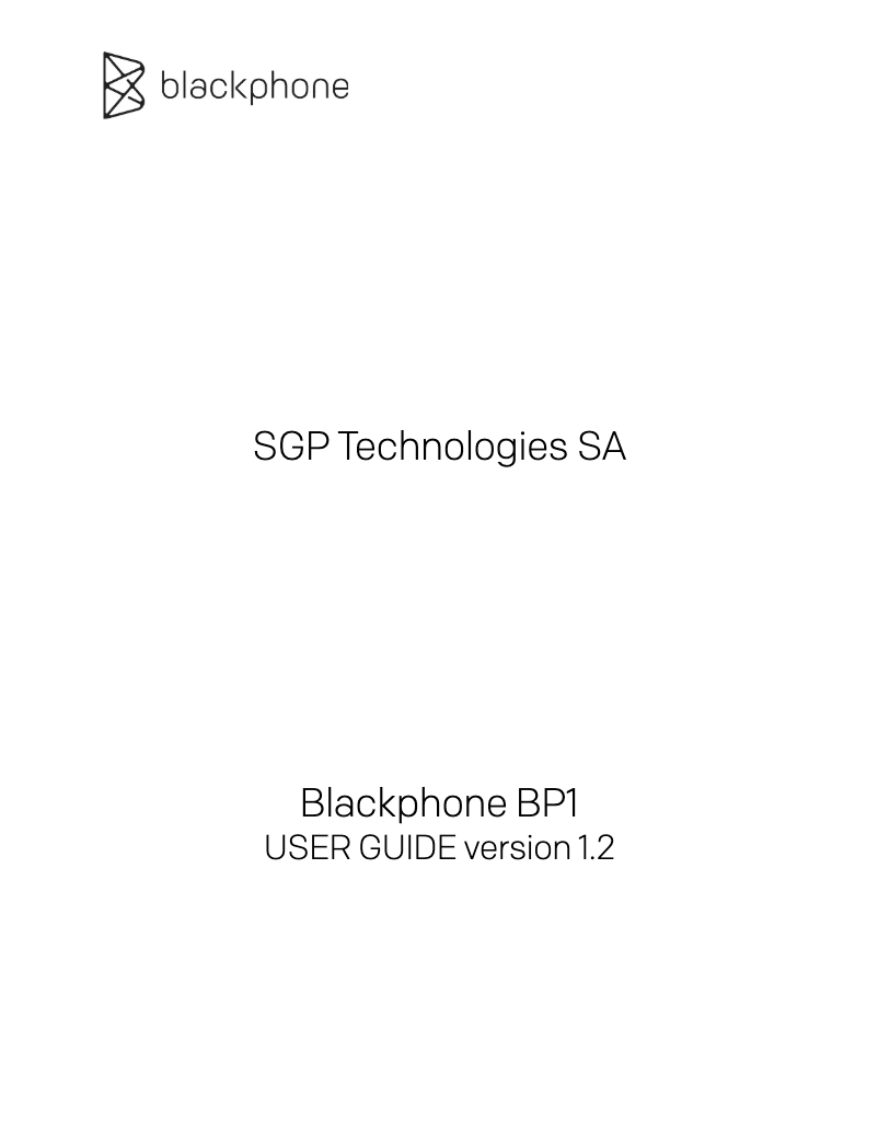 Page 1 de la notice Manuel utilisateur Blackphone BP1