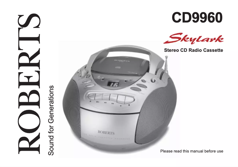 Image de la première page du manuel de l'appareil Skylark CD9960
