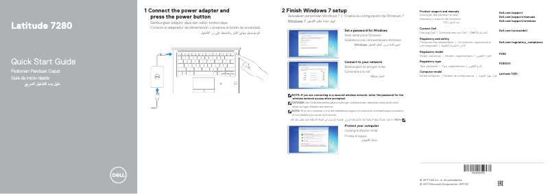 Page 1 de la notice Guide d'installation Dell Latitude 7280