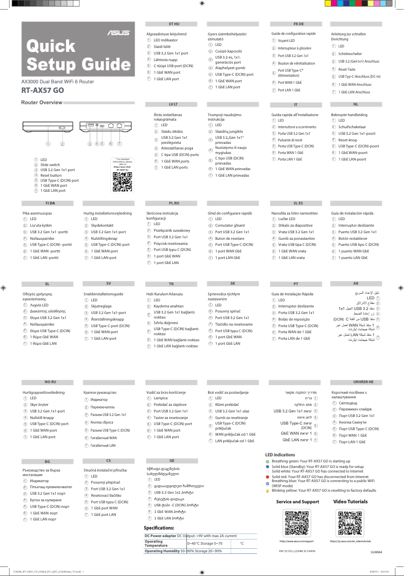 Image de la première page du manuel de l'appareil RT-AX57 Go