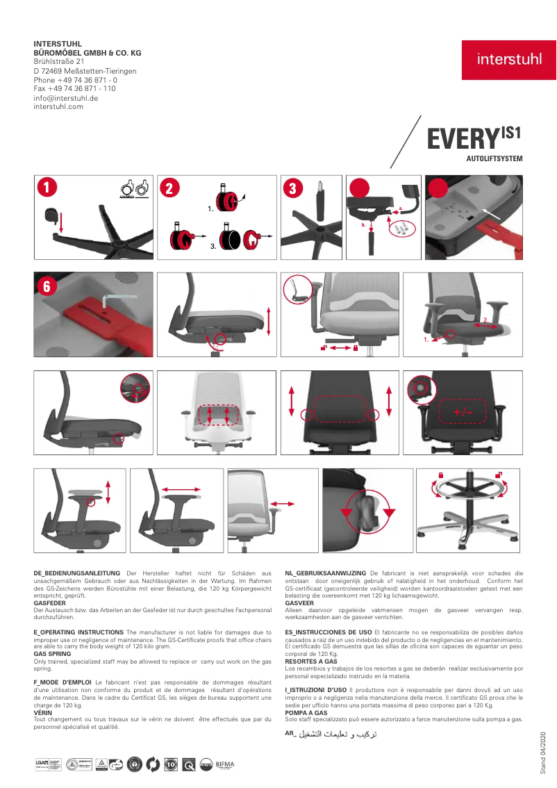 Página 1 del manual Manual de usuario Interstuhl EVERYis1 EV151