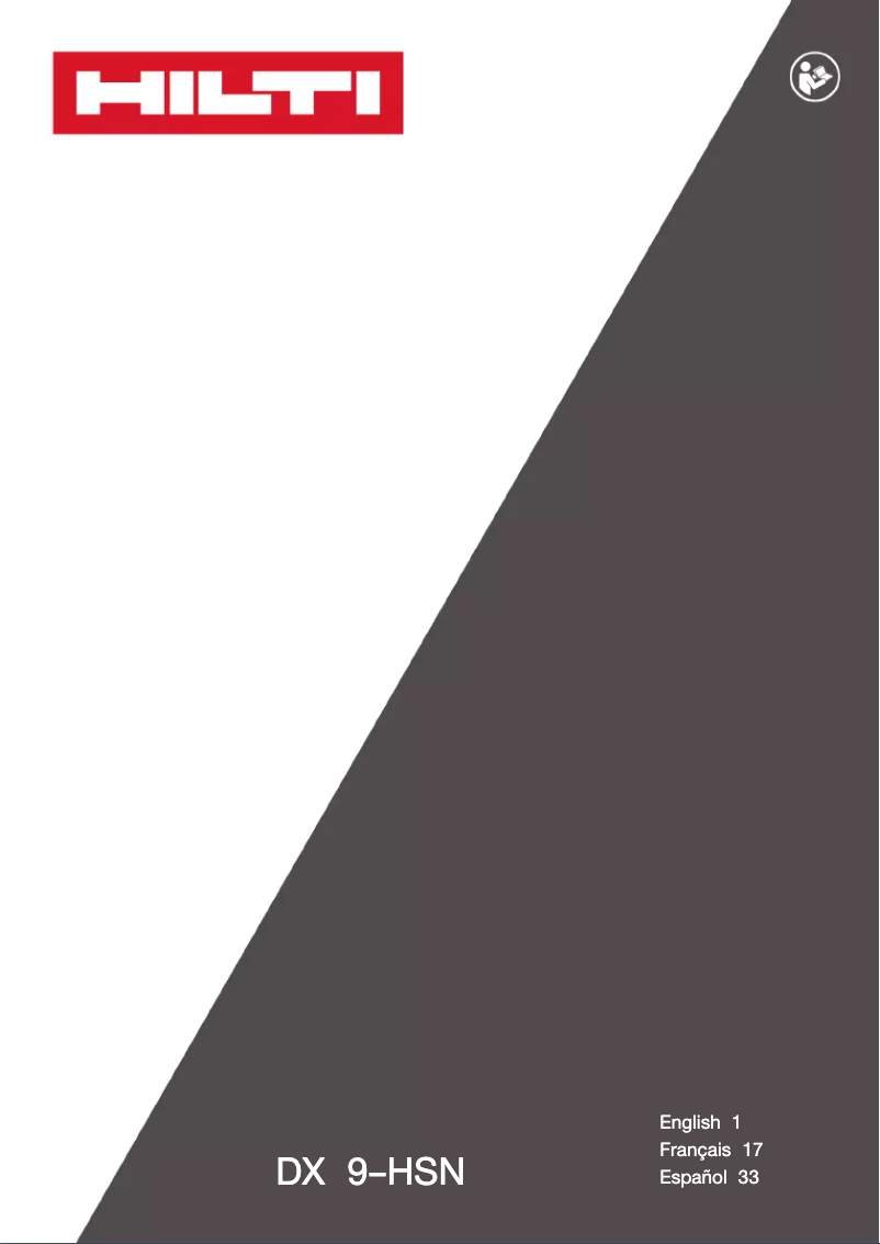 Page n°1 - Manuel utilisateur Hilti DX 9-HSN