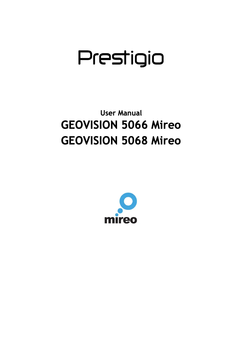 Page n°1 - Manuel utilisateur Prestigio GeoVision 5066