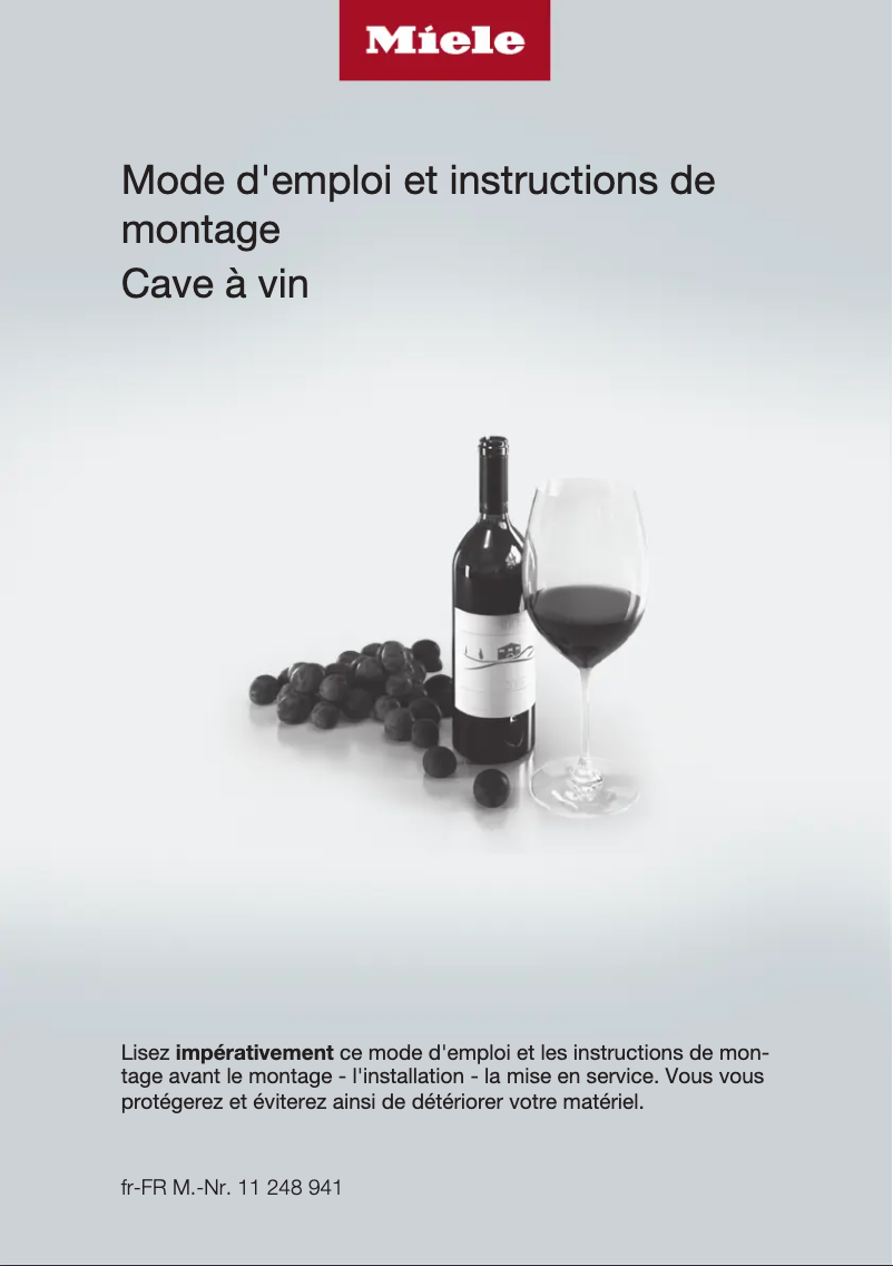 Page n°1 - Mode d'emploi Miele KWT 7112 IG