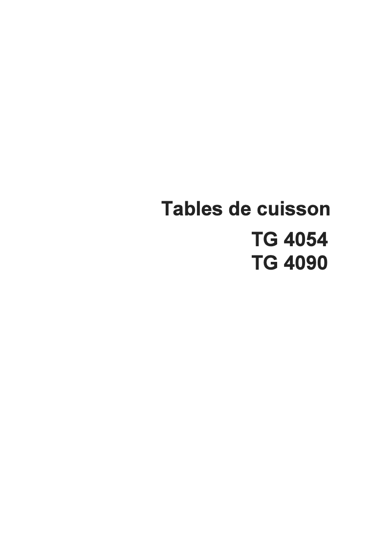 Page n°1 - Manuel utilisateur Arthur Martin-Electrolux TG4054GP