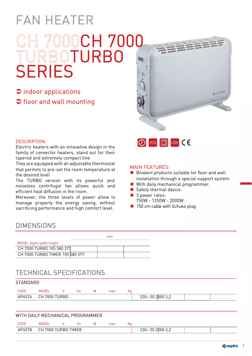 Page n°1 - Manuel utilisateur Fantini Cosmi CH 7000 TURBO =