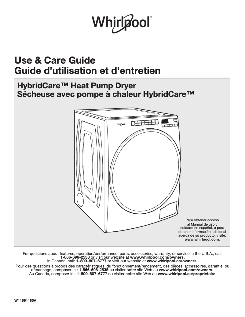 Image de la première page du manuel de l'appareil WHD560CHW
