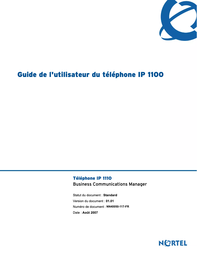Page 1 de la notice Manuel utilisateur Avaya IP Phone 1110