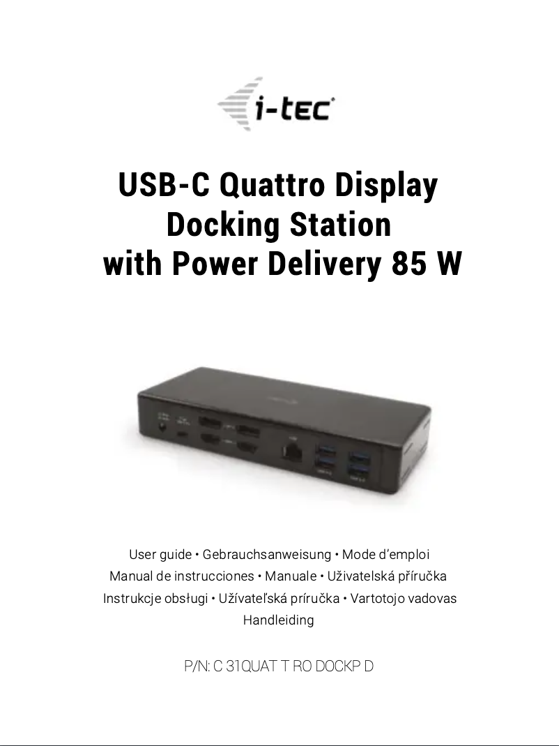 Página 1 del manual Manual de usuario i-TEC C31QUATTRODOCKP