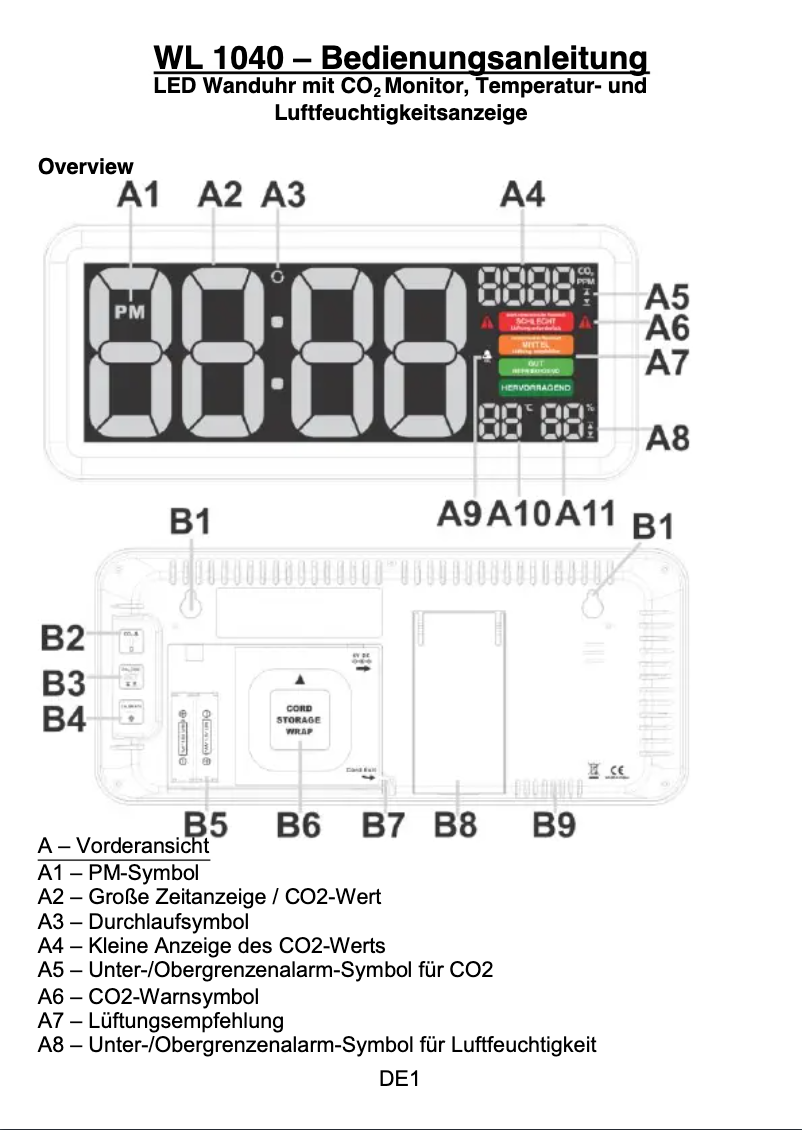Imagen de la primera página del manual del dispositivo WL 1040