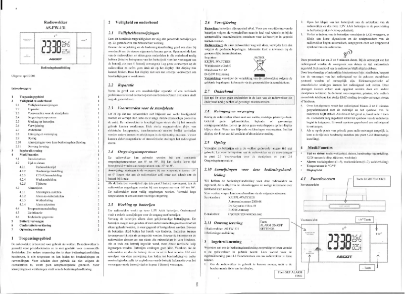 Página 1 del manual Manual de usuario Ascot AS-FW-131