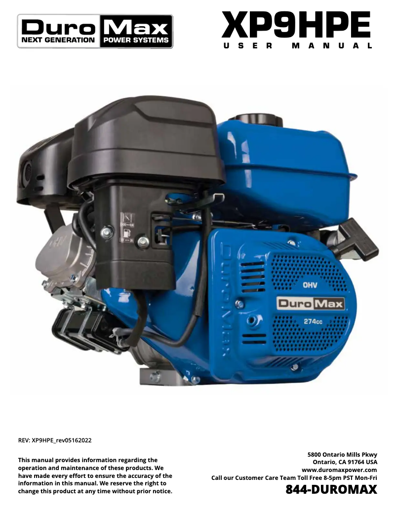 Página 1 del manual Manual de usuario DuroMax XP9HPE
