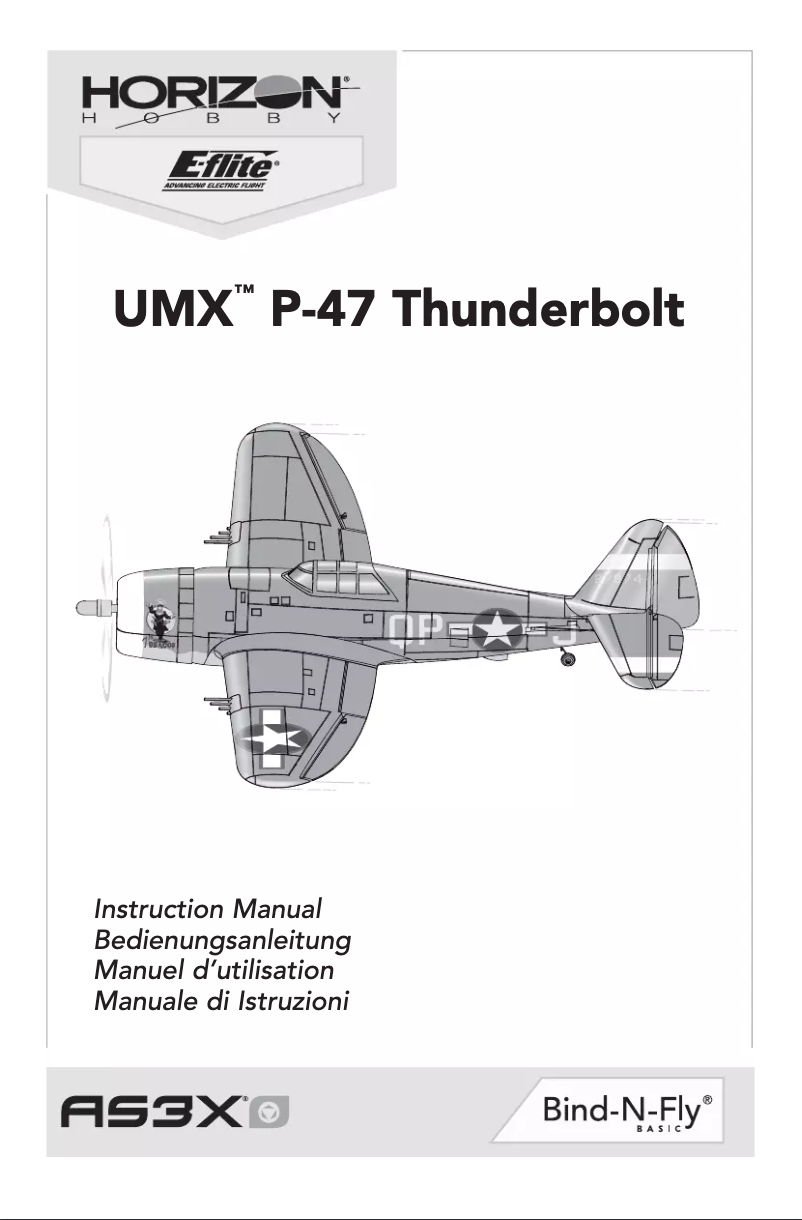 Page n°1 - Manuel utilisateur E-flite UMX P-47 BL BNF Basic