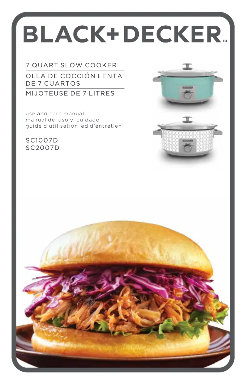 Page 1 de la notice Manuel utilisateur Black & Decker SC2007D