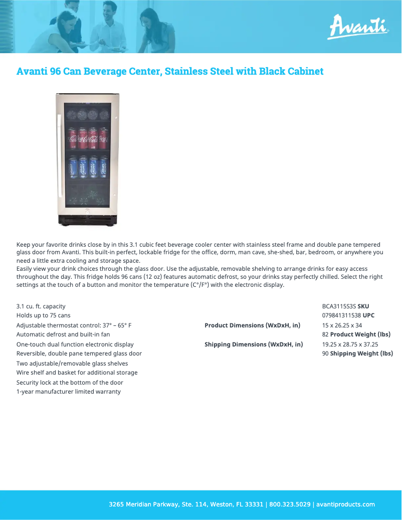 Image de la première page du manuel de l'appareil BCA3115S3S