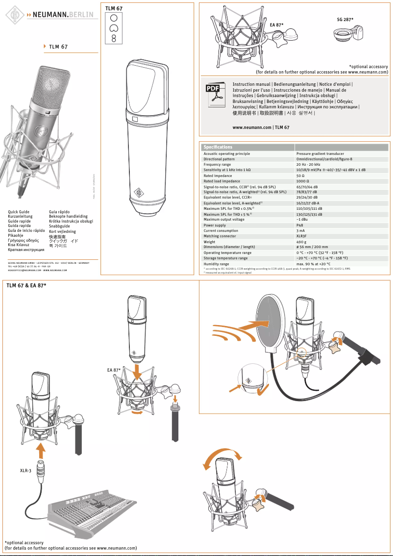 Page n°1 - Guide de démarrage rapide Neumann U 64