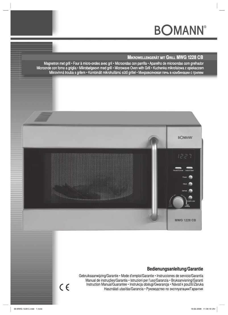 Image de la première page du manuel de l'appareil MWG 1228 CB