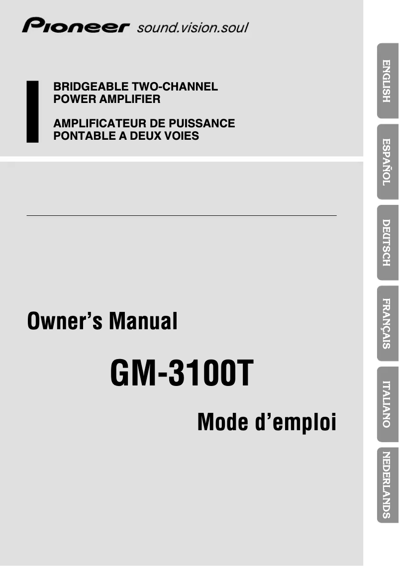 Image de la première page du manuel de l'appareil GM-3100