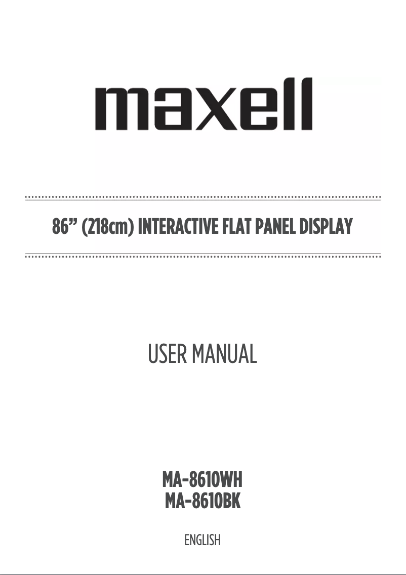 Página 1 del manual Manual de usuario Maxell MA-8610BK