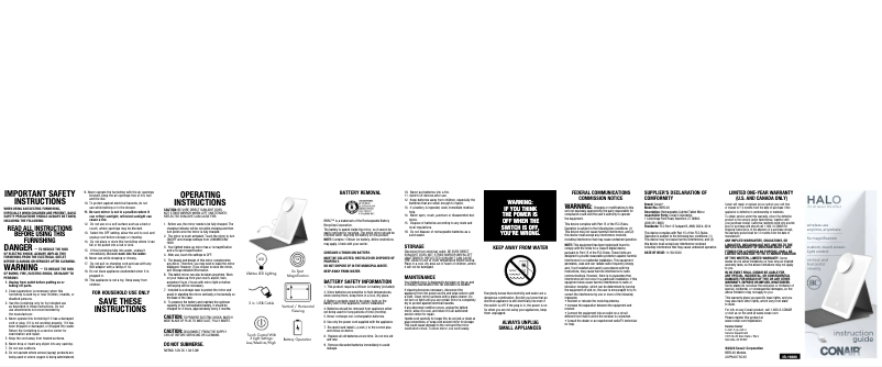 Image de la première page du manuel de l'appareil BERC20