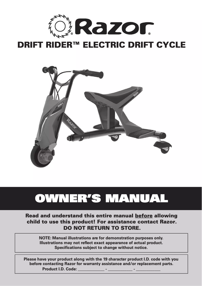 Page 1 de la notice Manuel utilisateur Razor Drift Rider