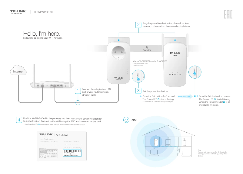 Page n°1 - Manuel utilisateur TP-Link TL-WPA8630KIT
