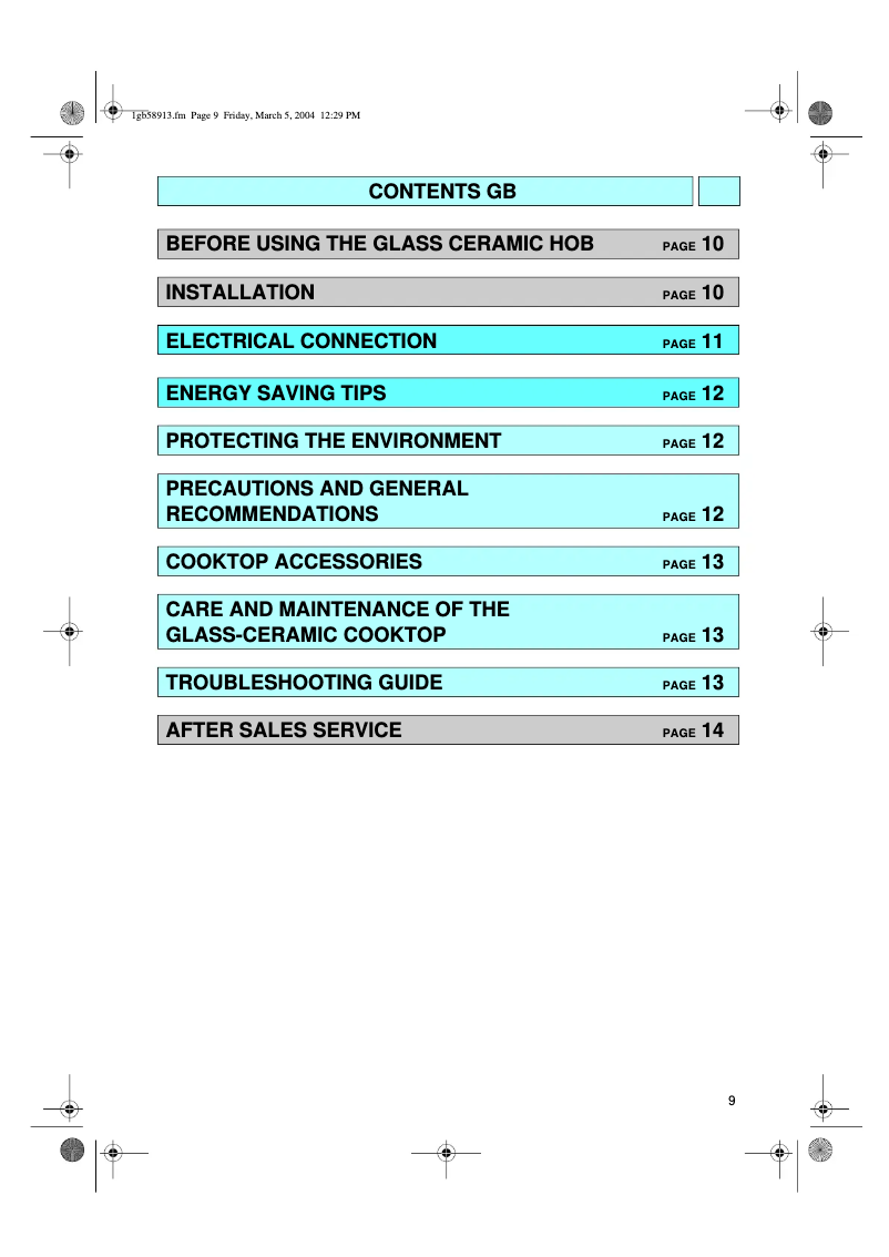 Page 1 de la notice Manuel utilisateur Whirlpool HOB 422/S