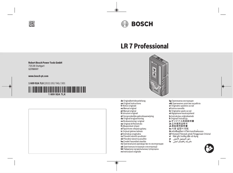 Page 1 de la notice Manuel utilisateur Bosch LR 7 Professional