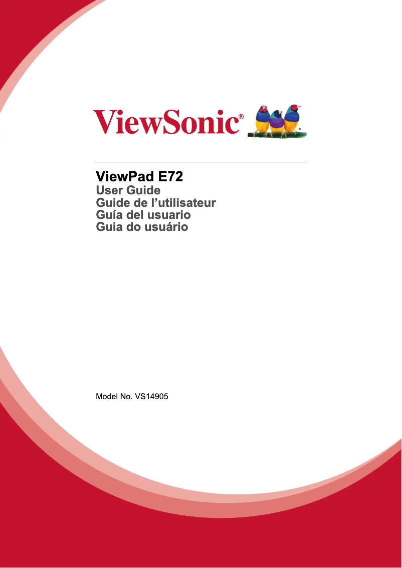 Page 1 de la notice Manuel utilisateur Viewsonic E72