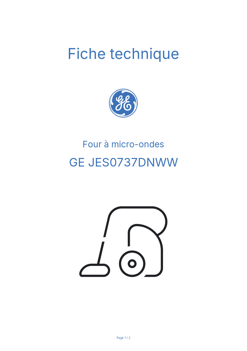 Image de la première page du manuel de l'appareil JES0737DNWW