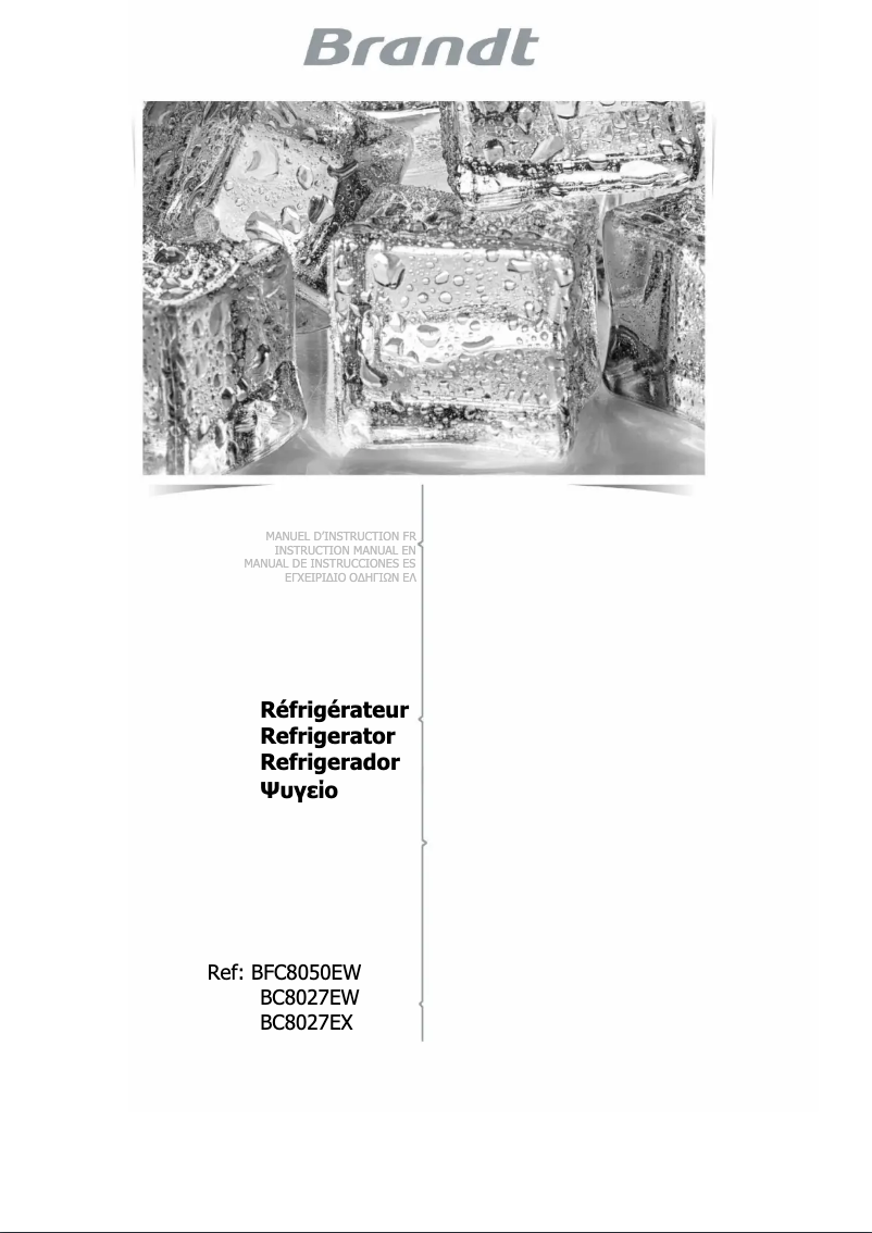 Image de la première page du manuel de l'appareil BC8027EW