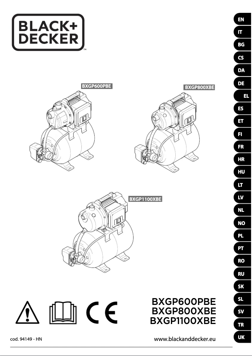 Page n°1 - Manuel utilisateur Black & Decker BXGP800XBE