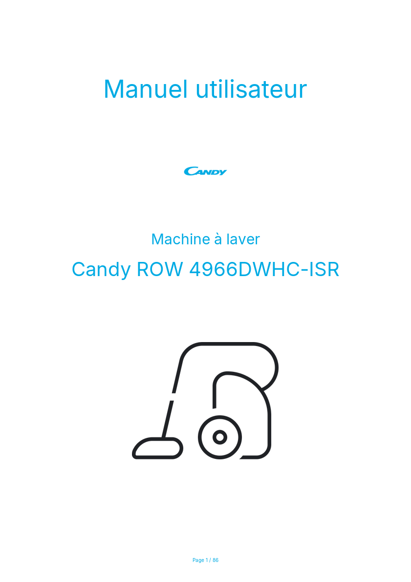 Image de la première page du manuel de l'appareil ROW 4966DWHC-ISR