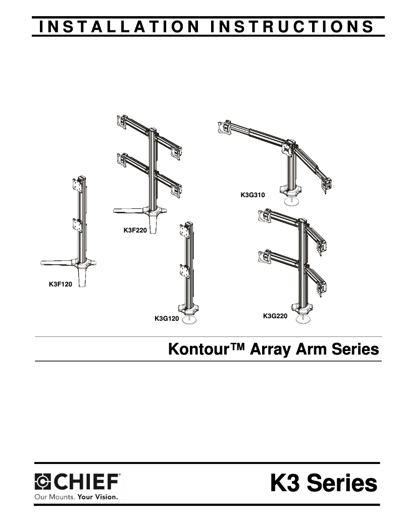 Page n°1 - Manuel utilisateur Chief Kontour K3F220B