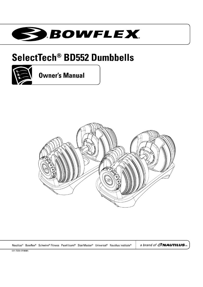 Page 1 de la notice Manuel utilisateur Bowflex SelectTech BDS1642