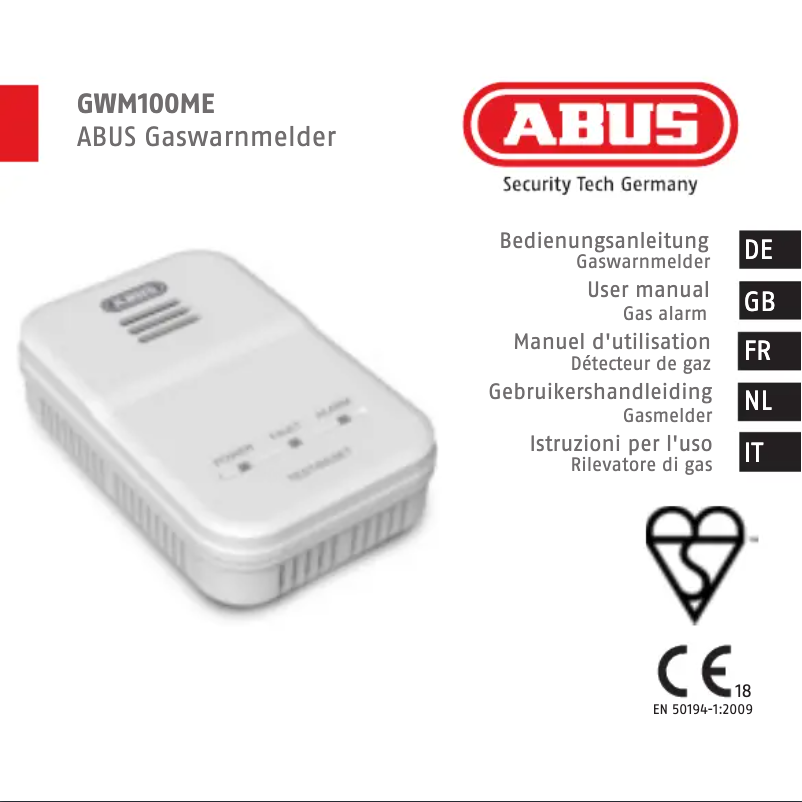 Page 1 de la notice Manuel utilisateur Abus GWM100ME
