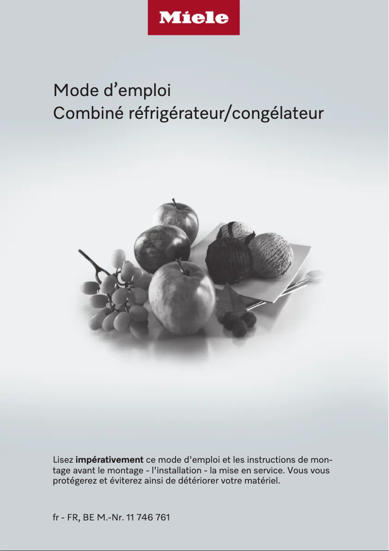 Page 1 de la notice Manuel utilisateur Miele KF 7772 B