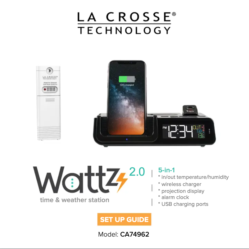 Page 1 de la notice Manuel utilisateur La Crosse Technology CA74962