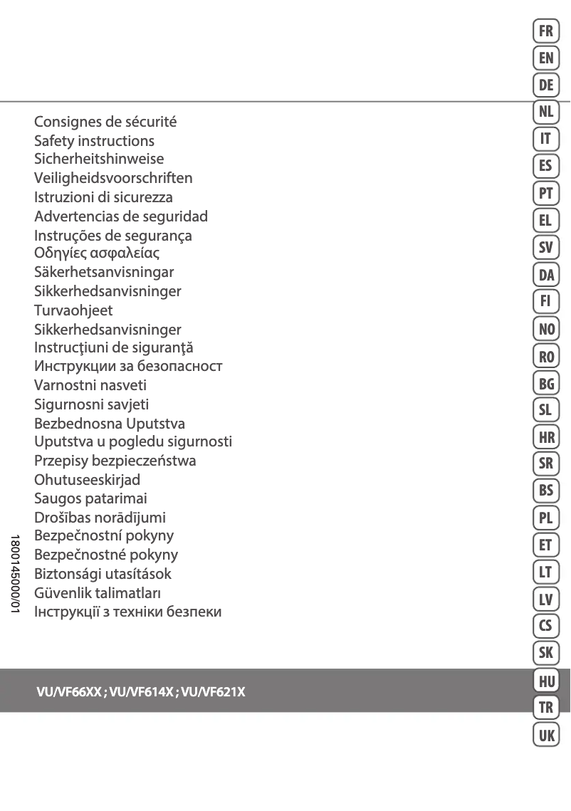 Image de la première page du manuel de l'appareil Eole Infinite VU6670