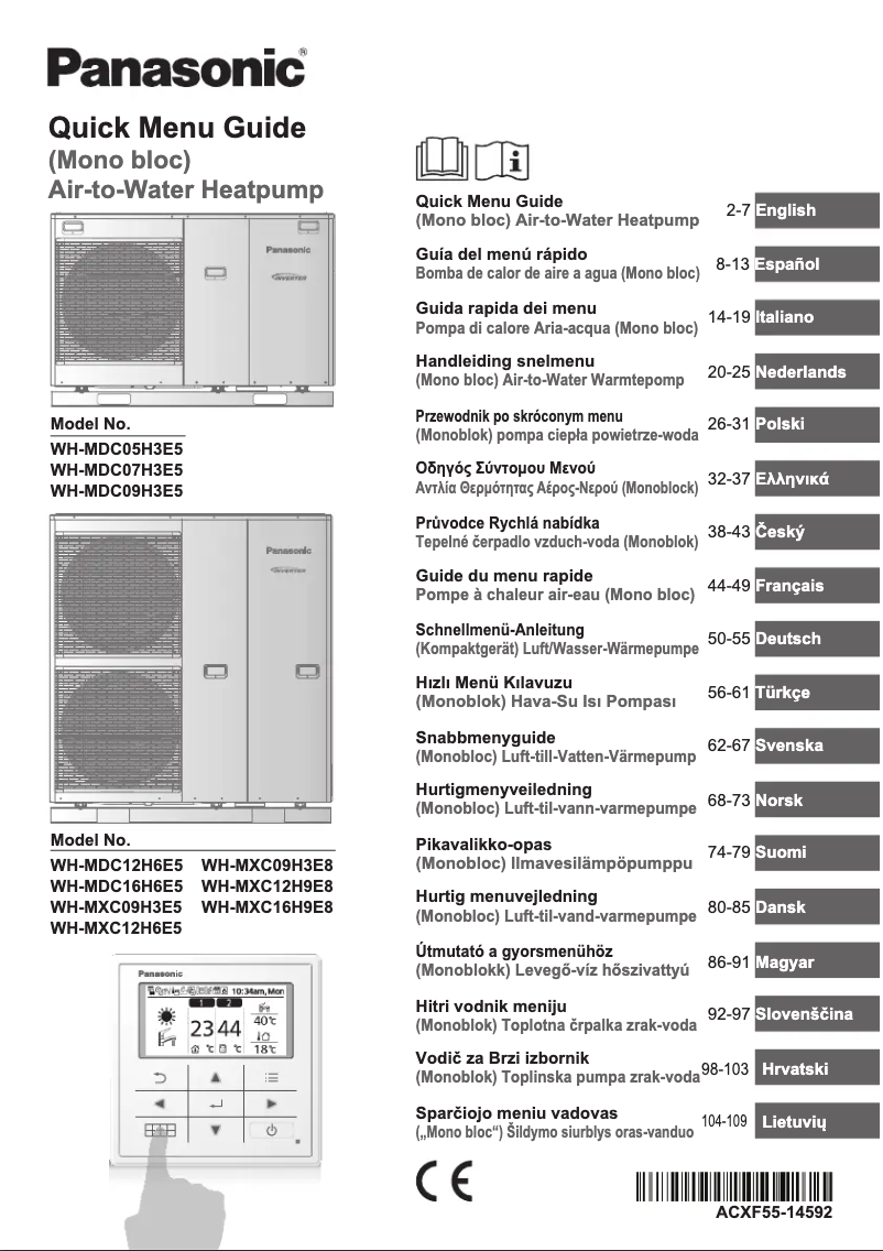 Image de la première page du manuel de l'appareil WH-MXC12H6E5